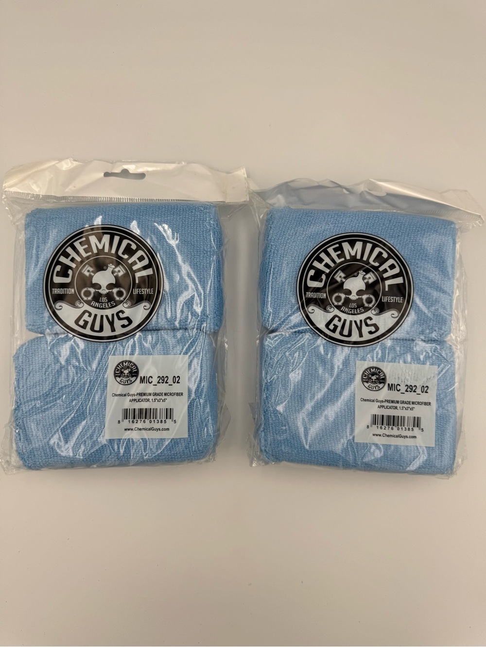 Chemical Guys Premium Grade Microfiber Applicator 4 Pack‎ Blue Pad